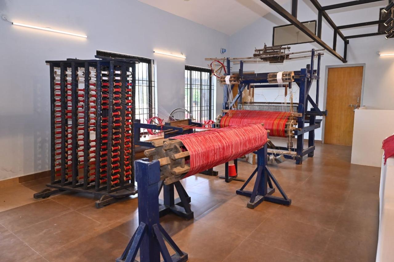 Traditional weaving looms at Weaves of Goan Natives